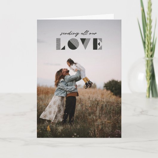 Liebe überlagern Valentinstag-Karte - Schwarz Dankeskarte (Vorderseite)