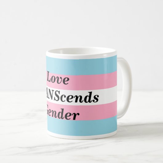 Liebe überschreitet Geschlechts-Tasse Kaffeetasse (VorderseiteRechts)