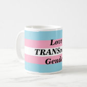 Liebe überschreitet Geschlechts-Tasse Kaffeetasse (Vorderseite Links)