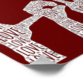 Liebe-Übersichtshandschuhe für Word-Bilder Poster (Ecke)