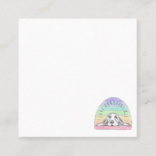 Liebe überwindet alles Hund Regenbogen Basset Houn Quadratische Visitenkarte
