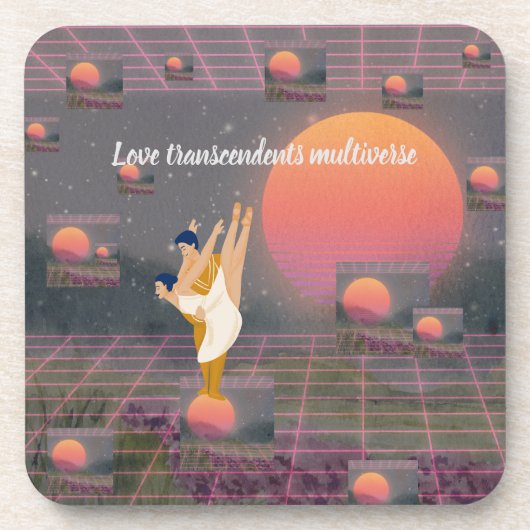 Liebe überwindet Multiverse Getränkeuntersetzer (Vorderseite)