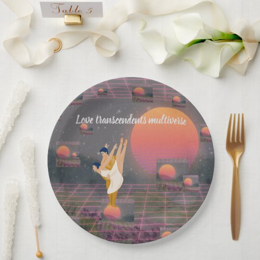 Liebe überwindet Multiverse Pappteller (Hochzeit)