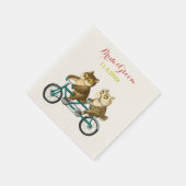 Liebe Uhus Fahrrad tandem Aquarell Serviette (Ecke)