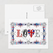 Liebe UK/England Postkarte (Vorne/Hinten)