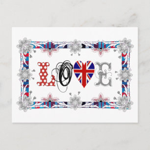 Liebe UK/England Postkarte