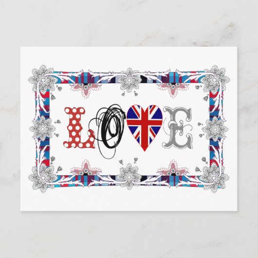 Liebe UK/England Postkarte (Vorderseite)