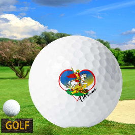 Liebe Ukraine Golf Balls, Herz, Ukraine-Flagge Golfball