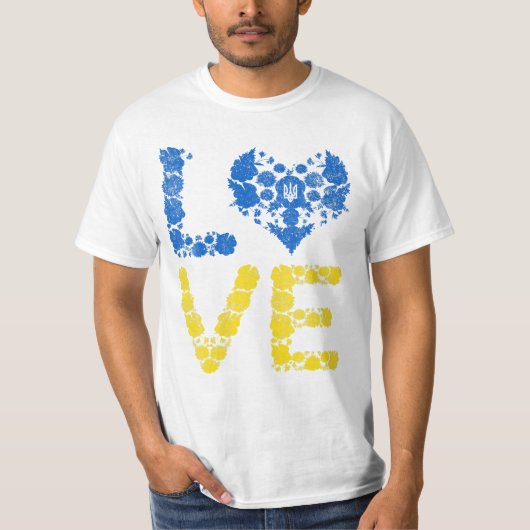 Liebe Ukraine Herz Ukrainer T-Shirt (Vorderseite)
