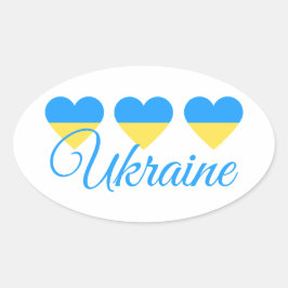 Liebe Ukraine Ovaler Aufkleber