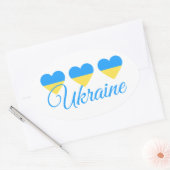 Liebe Ukraine Ovaler Aufkleber (Umschlag)