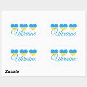 Liebe Ukraine Ovaler Aufkleber (Blatt)