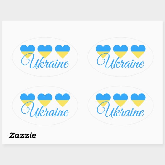 Liebe Ukraine Ovaler Aufkleber (Blatt)