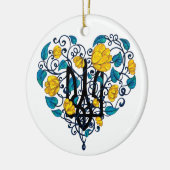 Liebe Ukraine Postcard Klassischer Rundaufkleber Keramik Ornament (Links)