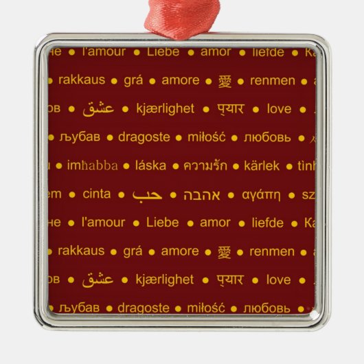 Liebe um die Welt Silbernes Ornament (Vorne)