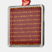 Liebe um die Welt Silbernes Ornament (Links)