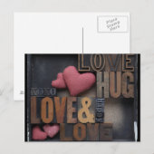 Liebe umarmen Herzen Postkarte (Vorne/Hinten)