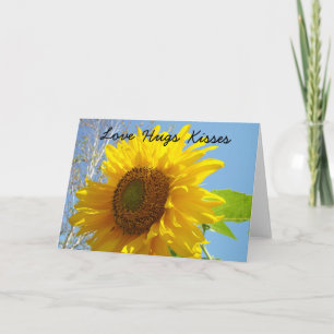 Liebe Umarmungen Küsse Karten Gelbe Sonnenblumen G
