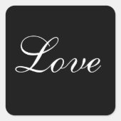 Liebe Umschlag Aufkleber in Schwarzweiß (Vorderseite)