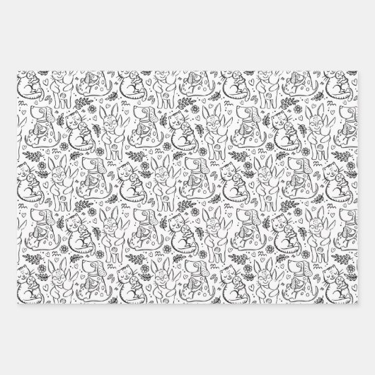 Liebe-Umschlag Papier Set von 3 (Vorderseite)