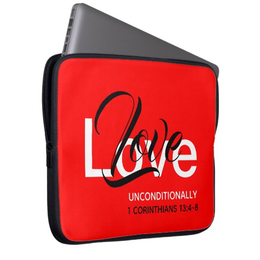 LIEBE UNBEDINGT AGAPPE Christliches Notebook Laptopschutzhülle (Vorne Rechts)