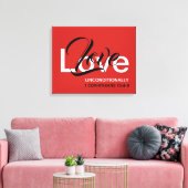 LIEBE UNBEDINGT Christliche Bibelschrift Rot Leinwanddruck (Insitu (Wohnzimmer))