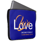 LIEBE UNBEDINGT Christliches blaues Notebook Laptopschutzhülle (Vorne Rechts)