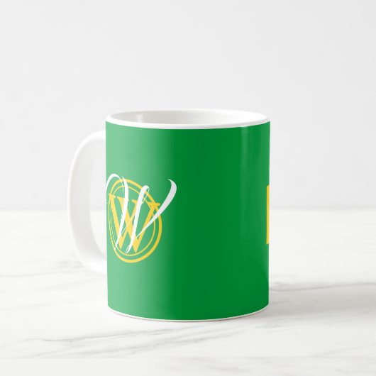 LIEBE UNBEDINGT Monogramm Christlich grün Kaffeetasse (Vorderseite Links)