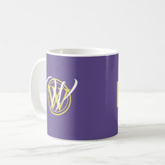 LIEBE UNBEDINGT Monogramm Christlich Lila Kaffeetasse (Vorderseite Links)