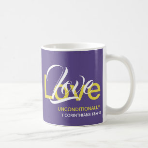 LIEBE UNBEDINGT Monogramm Christlich Lila Kaffeetasse