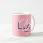 LIEBE UNBEDINGT Monogramm Christliche Schrift Kaffeetasse (VorderseiteRechts)