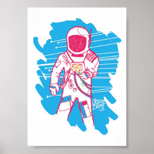 Liebe und Astronauten-ursprünglicher Druck Poster