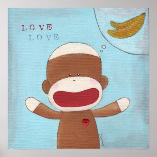 Liebe- und Bananenposter Poster (Vorne)
