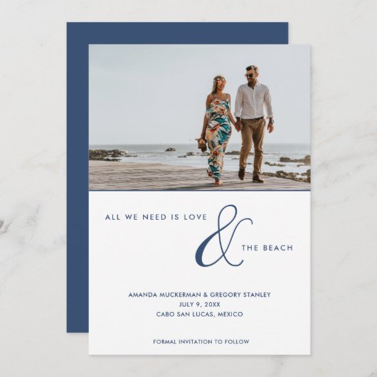 Liebe und Beach Foto Beach Wedding Save The Date (Vorne/Hinten)
