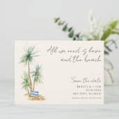 Liebe und Beach Wedding Save the Date (Stehend Vorderseite)