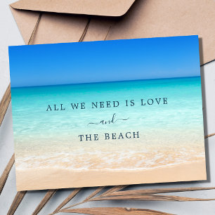 Liebe und Beach Wedding Save the Date Postkarte