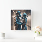 LIEBE UND BESTÄNDIGKEIT - Keimbereich Quadratische Wanduhr (Zuhause)