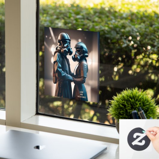 LIEBE UND BESTÄNDIGKEIT - Kiefernbereich 2 Fensteraufkleber (Büro)