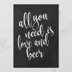 Liebe und Bier erschwinglich chalkoard Hochzeitsze Einladung