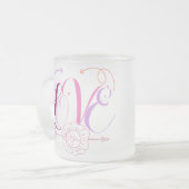 Liebe und Blume mit Pfeil Mattglastasse (Vorderseite Links)