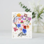Liebe und Blume Postkarte (Stehend Vorderseite)