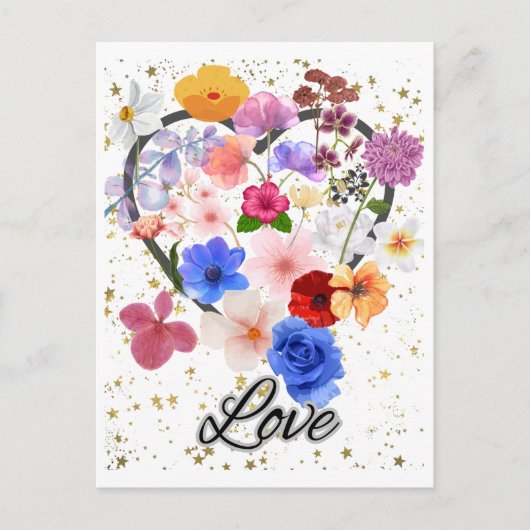 Liebe und Blume Postkarte (Vorderseite)