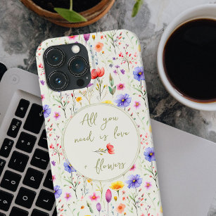 Liebe und Blume Süßes Zitat Grüne Wildblume Case-Mate iPhone Hülle