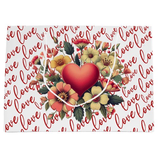 Liebe und Blume Valentine Große Geschenktüte (Vorderseite)
