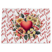Liebe und Blumen Valentinstag  Große Geschenktüte (Vorderseite)
