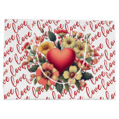Liebe und Blumen Valentinstag  Große Geschenktüte (Rückseite)