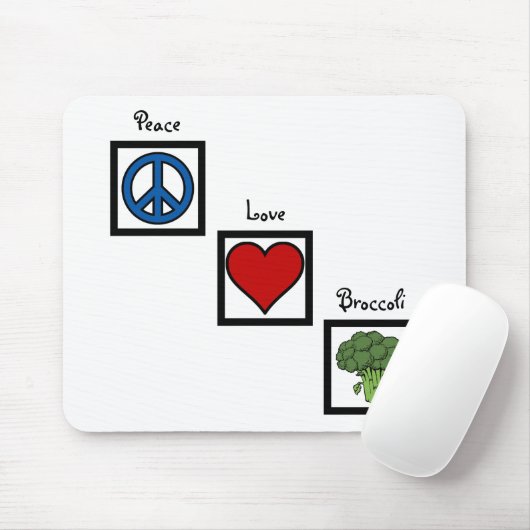 Liebe und Broccoli-Symbole Mousepad (Mit Mouse)