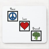 Liebe und Broccoli-Symbole Mousepad (Vorne)