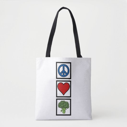 Liebe und Broccoli-Symbole Tasche (Vorderseite)