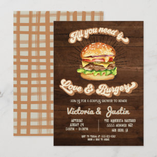 Liebe und Burger-Paar-Brautparty Einladung